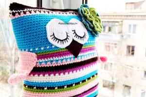 How to knit an owl pillow with your own hands: detailed tutorial