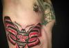 The meaning, history and significance of the moth tattoo. The hawk moth tattoo. Death's head meaning.