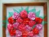 Rose embroidery with satin ribbons